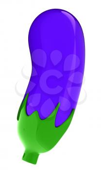 Eggplant icon. 3d illustration