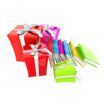 Gifts and books. 3d illustration