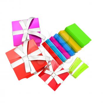 Gifts and books. 3d illustration