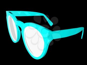 Cool red sunglasses. 3d illustration