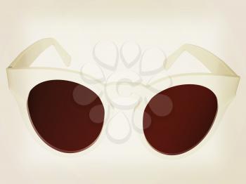 Cool metal sunglasses. 3d illustration. Vintage style