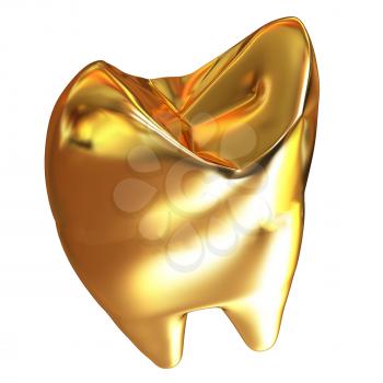 Gold tooth. 3d illustration