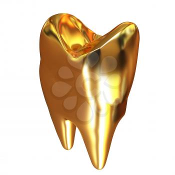 Gold tooth. 3d illustration