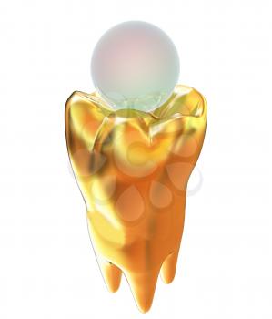 Tooth and sphere. 3d illustration