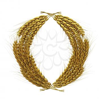 Wheat ears logo. Mock up for you design. 3d render