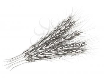 Metall spikelet. 3d render