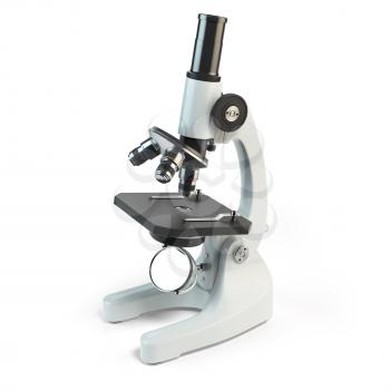 Microscope isolated on white background. 3d illustration