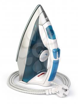 Steam iron isolated on white background. 3d illustration