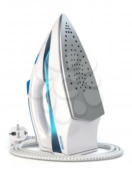 Steam iron isolated on white background. 3d illustration