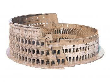 Colosseum, Coliseum isolated on white. Symbol of Rome and Italy, 3d illustration