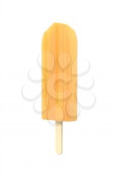 Rainbow popsicle icecream on stick. Isolated on white background. Delicious bright colored fruity summer dessert. Graphic design element for menu, scrapbooking, poster, flyer. 3D illustration