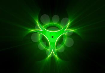 Biohazard symbol with glow