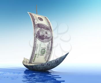 Sailboat made of Dollar