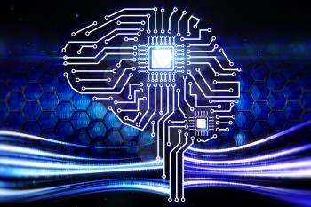 Computer circuit board in the form of the human brain