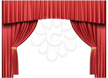 Theater curtain isolated on white