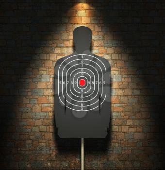 Target in front the wall in spot light