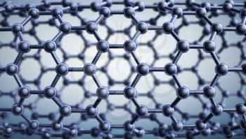 Graphene molecular structure. 3D illustration