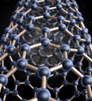 Graphene tube. 3D illustration