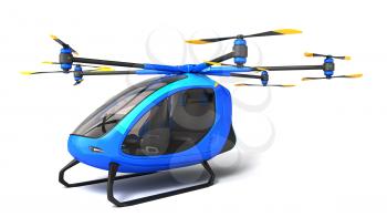 Electric Passenger Drone. This is a 3D model and doesn't exist in real life. 3D illustration