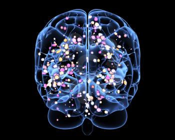 Brain activity during thinking. 3D illustration