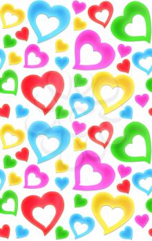 Seamless colorful hearts texture