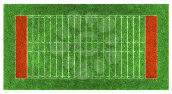 American football field. Aerial view.
3d illustration.