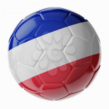 Football/soccer ball with flag of France. 3D render