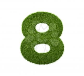 3d render of grass numbers