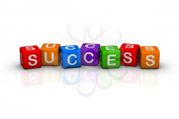 success (buzzword colorful cubes series)