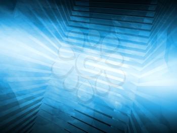 Abstract blue hi-tech background illustration. 3d render