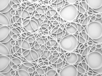 Abstract digital 3d background with chaotic intersected relief circles pattern
