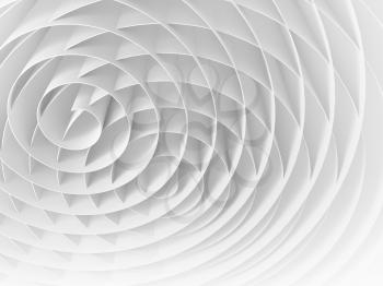 White intersected 3d spirals, abstract digital illustration, background pattern