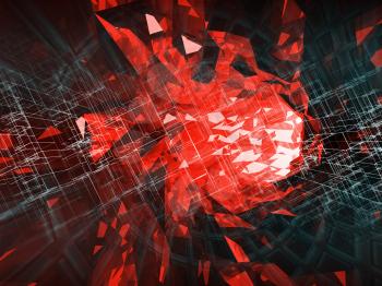 Abstract digital background, high-tech concept. Digital danger, 3d illustration