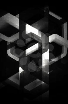 Abstract honeycombs structures. Computer graphic vertical background useful as a wallpaper image. 3d render