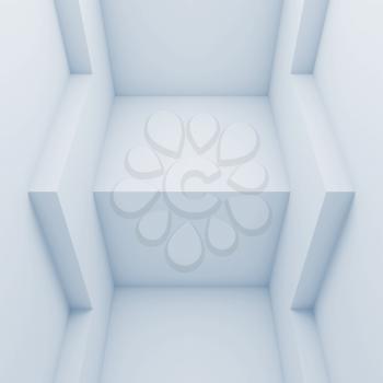 Square interior fragment with corners structure. 3d illustration