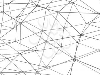 Abstract black shining 3d digital molecular mesh structure isolated on white background