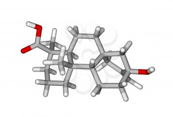 Optimized moleculal model of steviol, the compoun found in the stevia plant