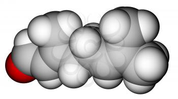 Citral, a compound with a strong lemon odor.