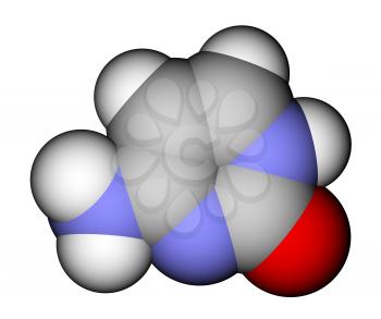 Nucleobase cytosine space-filling molecular model