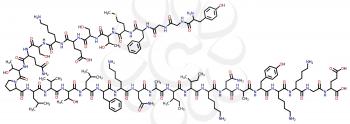 Structural formula of ?-Endorphin drawn on a white background