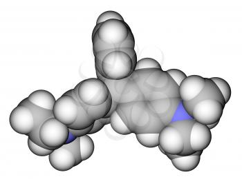 Optimized molecular structure of brilliant green dye on a white background