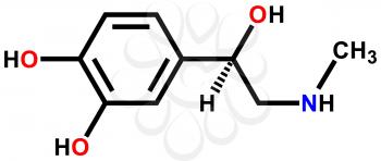 Adrenaline structural formula drawn on a white background