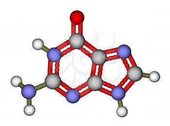 Nucleobase guanine molecular structure