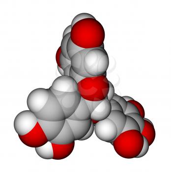 Optimized molecular model of epicatechin gallate, a natural flavonoid found in plants