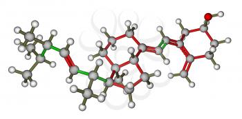 Vitamin D2 (Ergocalciferol) 3D molecular model