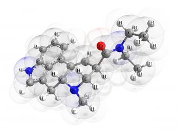 The molecule of LSD isolated on the white background