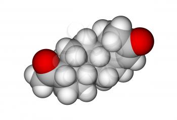 Calculated molecular structure of progesterone