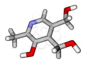 Pyridoxine (vitamin B6) molecular structure