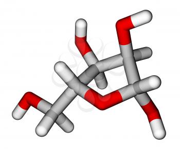 Ribose, a precursor to RNA. Sticks molecular model