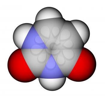 Nucleobase uracil space filling molecular model